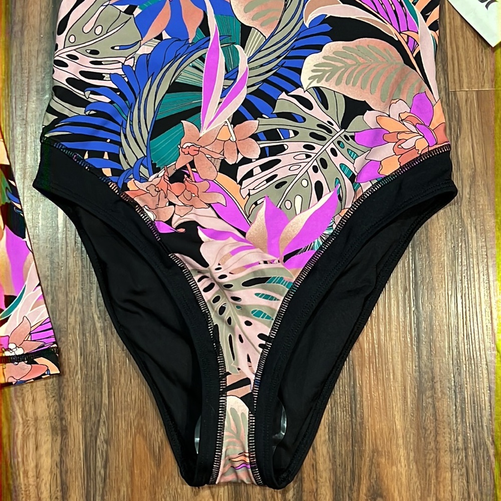 Hurley Max Palm Paradise Long Sleeve Rash Vest Bodysuit - Picture 9 of 16